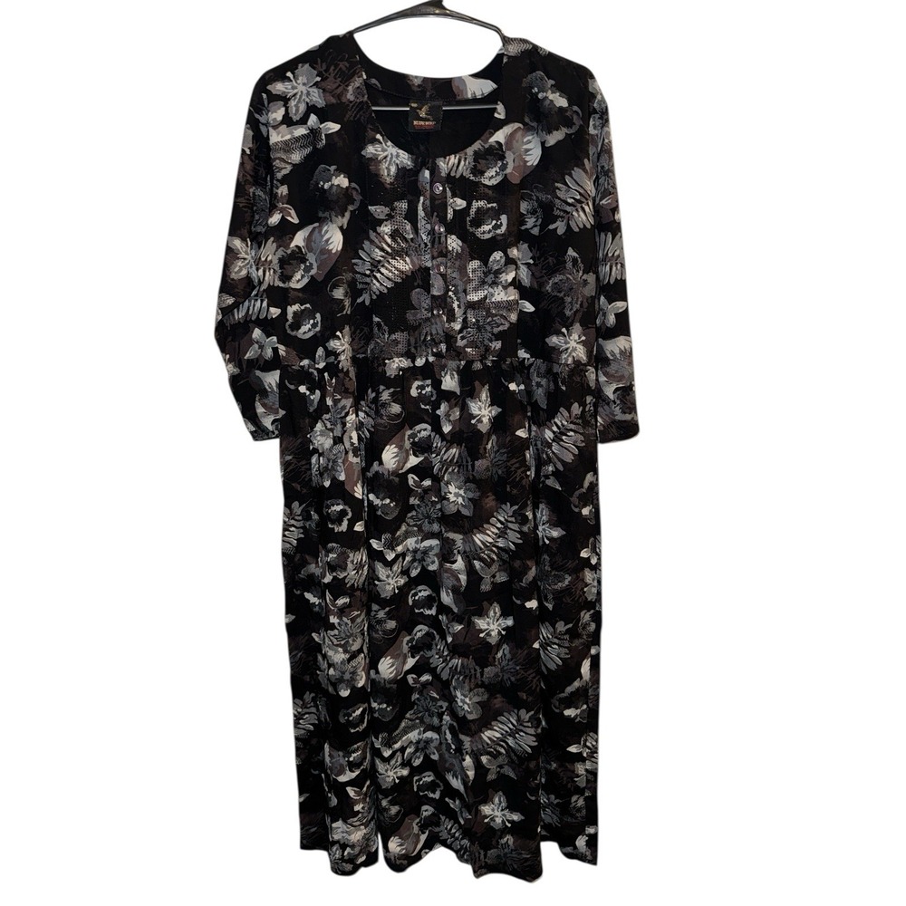 Floral Women's Midi Dress Blue Bird Sz XXL Casual‎ Country